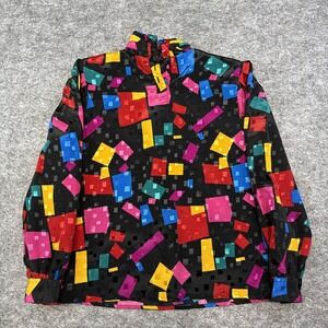 Vintage Laura and Jayne Collection blouse women's 6 geometric whimsical novelty